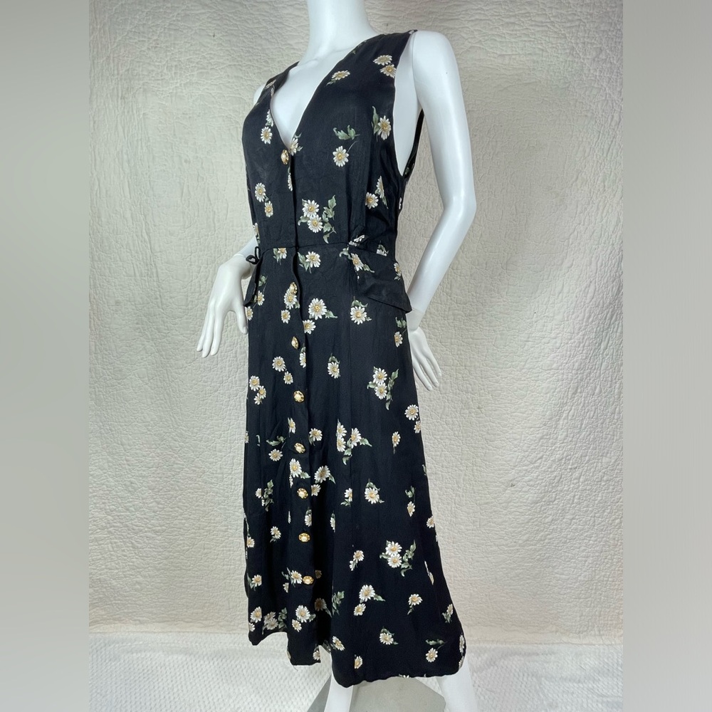 🔥Vintage SL Fashion Floral Sleeveless Midi Dress S/M - Picture 2 of 13